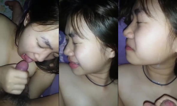 Em ngại lắm không bú cu đâu mà anh còn cố tình xuất tinh lên mặt em