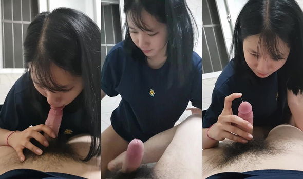 Tò mò tuổi mới lớn bé nữ sinh mút chảy cả tinh còn lấy tay nghịch